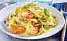 Spaghetti in Zitronenbutter mit Garnelen