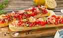 Knoblauch Brot mit Shrimps