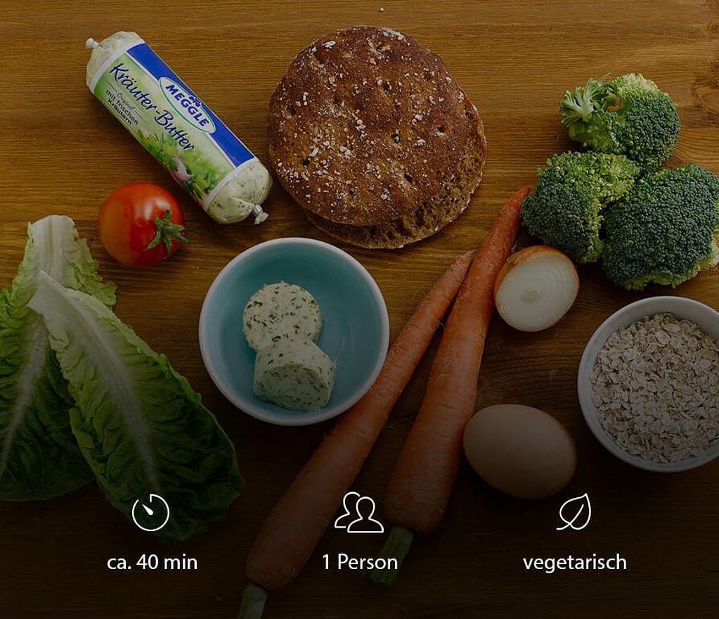 Veggieburger mit Kraeuterbutter
