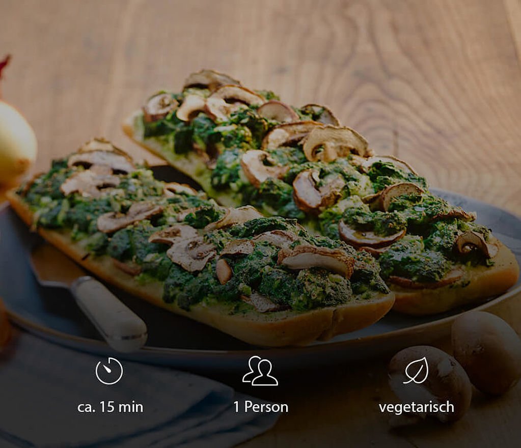 Spinat Champignon Brot