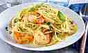 Spaghetti in Zitronenbutter mit Garnelen