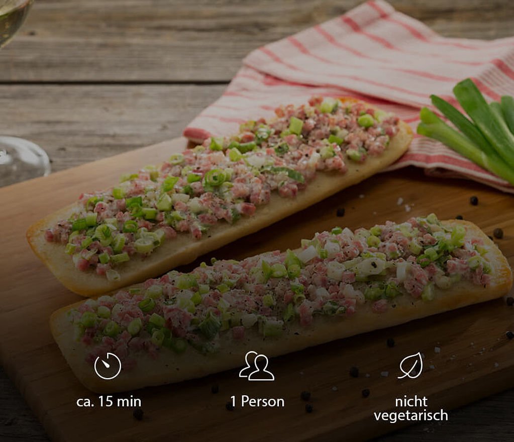 Knoblauch-Brot a la Flammkuchen